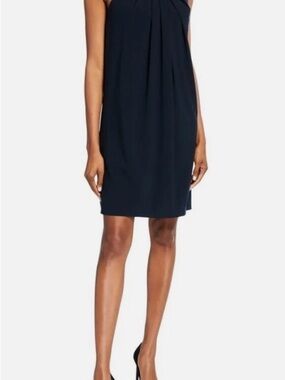 Elie Tahari Dark Navy Pleated Dress